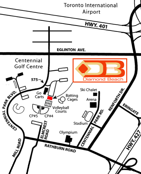 Map - Diamond Beach/Centennial Park, Etobicoke