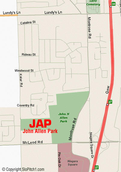 Map - John Allen Park - Niagara Falls