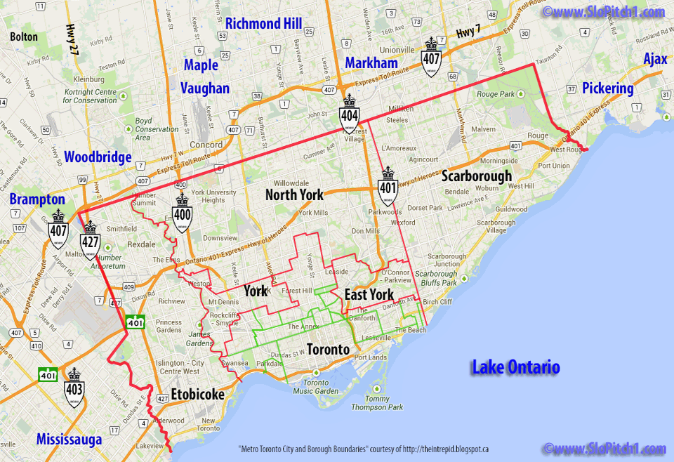 Map of Toronto Districts